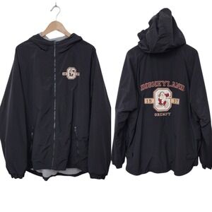 Vtg Disneyland Resort Grumpy Jacket Mens Large 1937‎ Black Fleece Lined Hooded